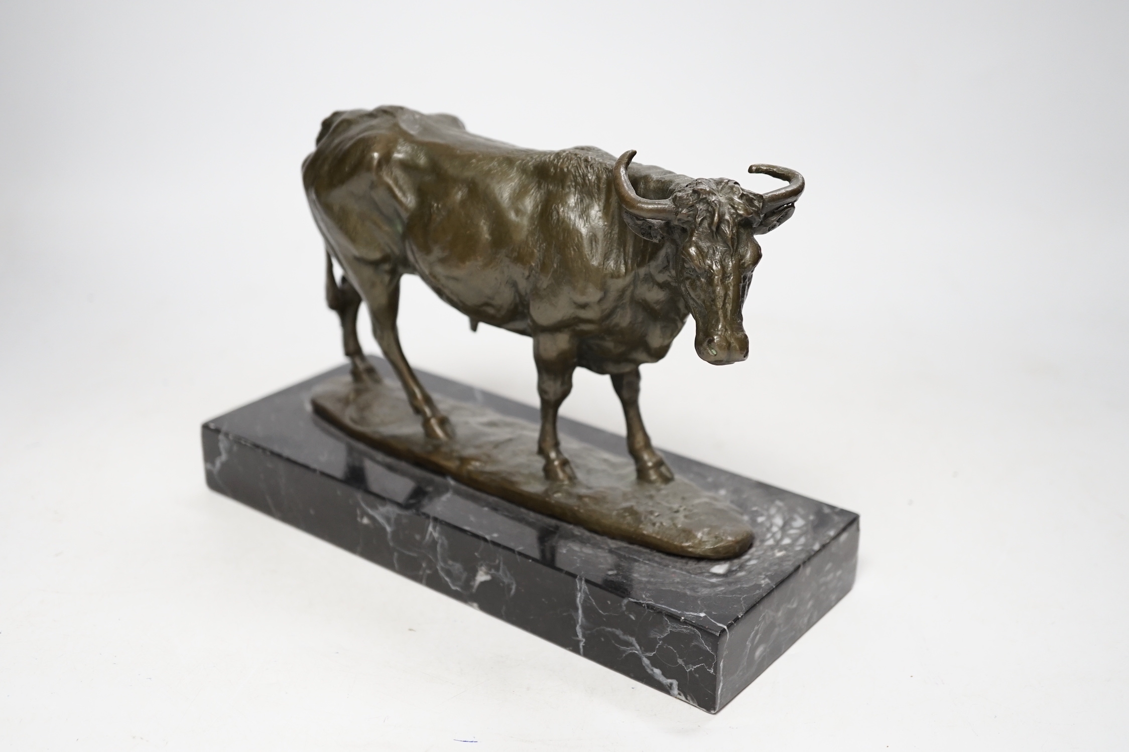 A Milo bronze of a bull, 23cm wide